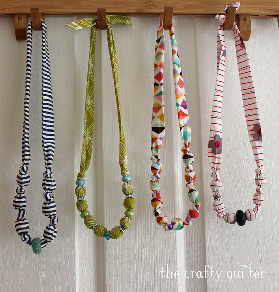 Fabric Covered Bead Necklace Tutorial