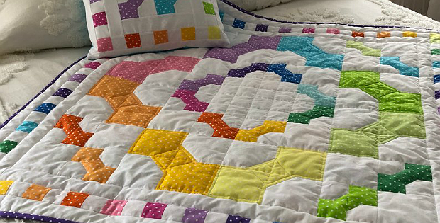 Rainbow Bows Baby Quilt and Pillow Pattern