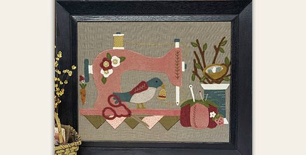 Spring Vintage Sewing Machine Wall Hanging Pattern