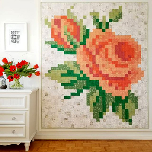 Create a Stunning Rose Quilt with Fabric Squares - Quilting Digest