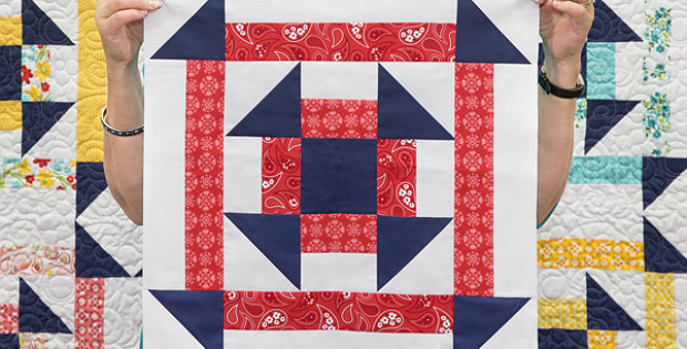 Double Churn Dash Quilt Block