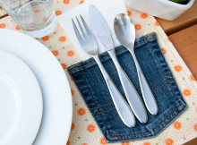 Old Jean Pockets Are Perfect for Place Mats