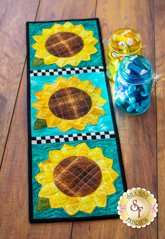 Patchwork Accent Table Runner - Sunflowers Pattern