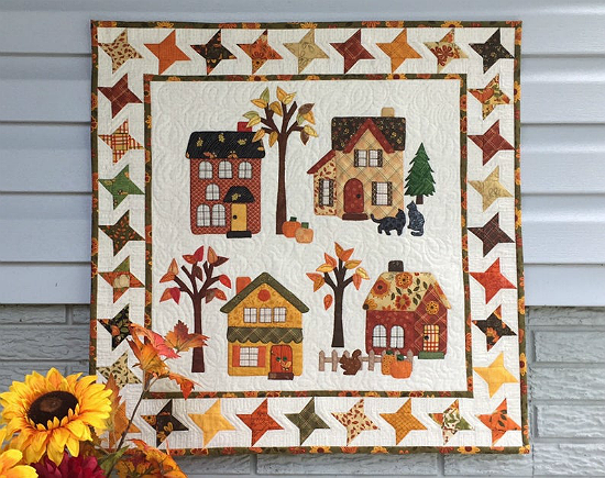 Autumn in the Village Wall Hanging Pattern 