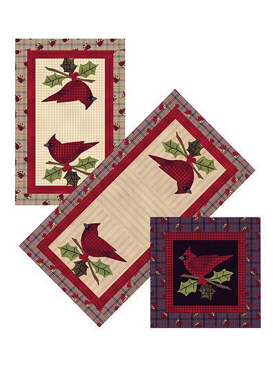 Happy Cardinal Table Runner & Pillow Pattern
