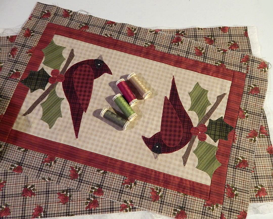 Happy Cardinal Table Runner & Pillow Pattern