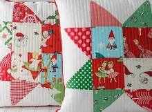 Patchwork Quilted Christmas Pillows Tutorial