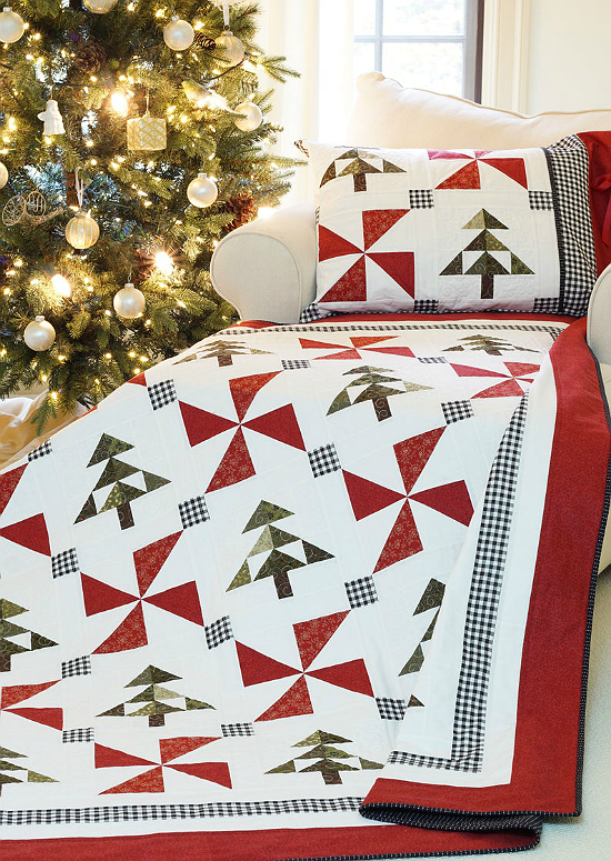 Evergreen Christmas Quilt and Pillow Sham Pattern
