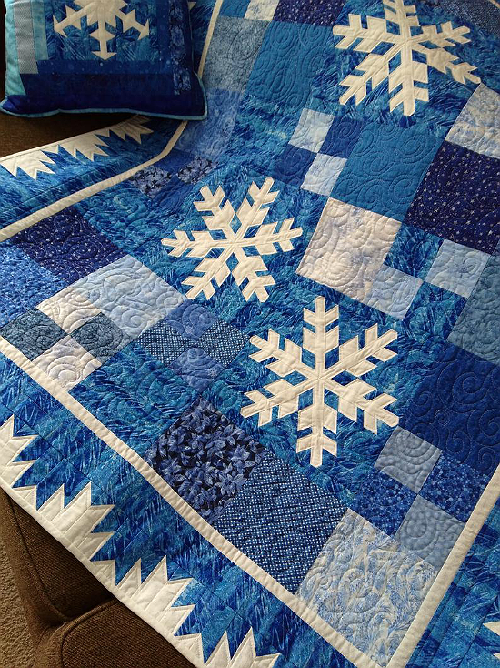 Crisp White Snowflakes Star in This Frosty Quilt Quilting Digest