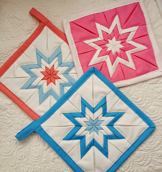 Square Folded Star Pot Holders