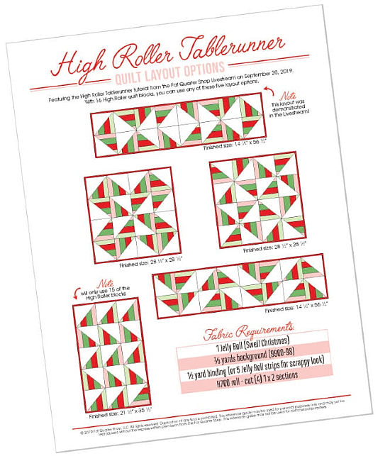 High Roller Tablerunner Pattern