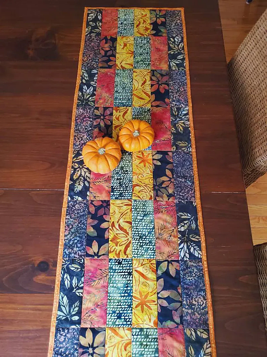 Modern Quilted Batik Table Runner Pattern