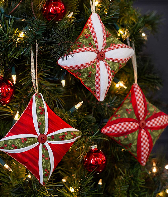 Fabric Scrap Christmas Balls