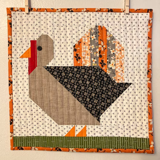 Patch Turkey Quilt Block Pattern