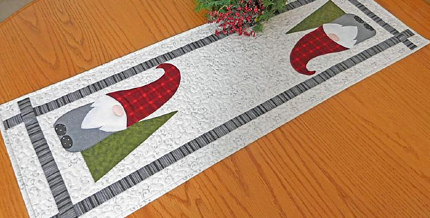 Here a Gnome, There a Gnome Table Runner Pattern