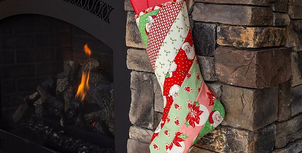Quilt As You Go Holiday Stocking Pattern