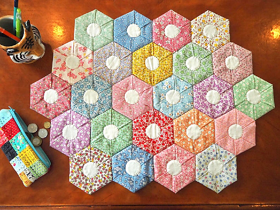 Folded Hexagon Quilt Pattern