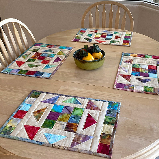 Kaleidoscope Quilted Placemat Pattern
