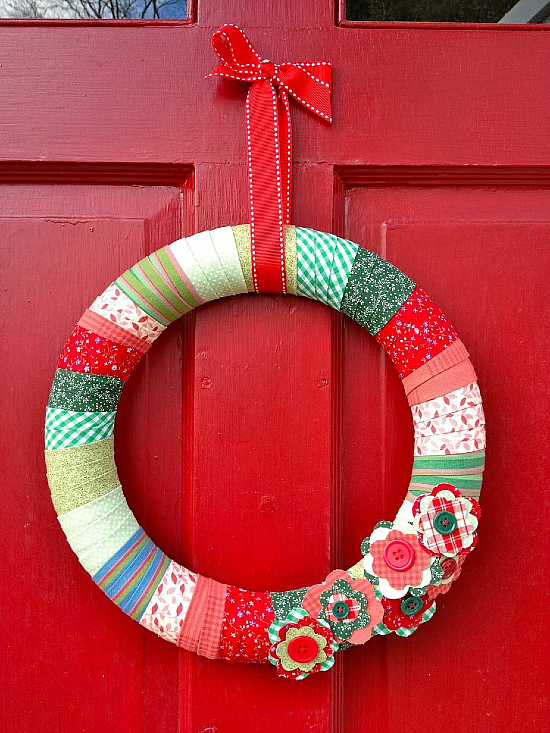 DIY Fabric Wrapped Wreath