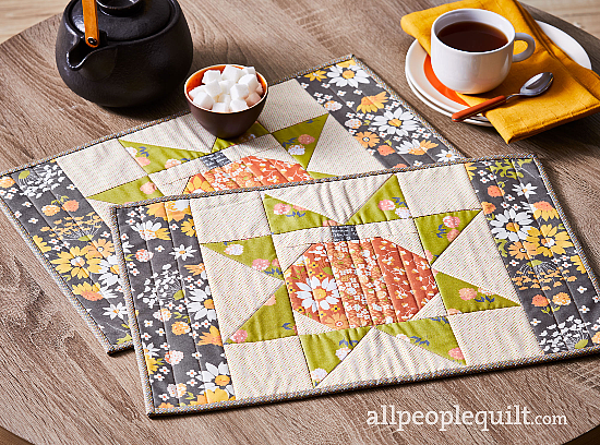 Set a Pretty Table All Fall With Pumpkin Place Mats - Quilting Digest