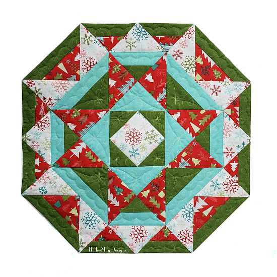 Christmas Holiday Octagon Table Topper Pattern