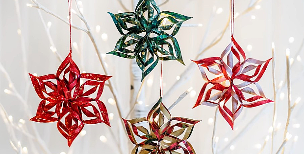 How to Make a No-Sew 3D Fabric Snowflake