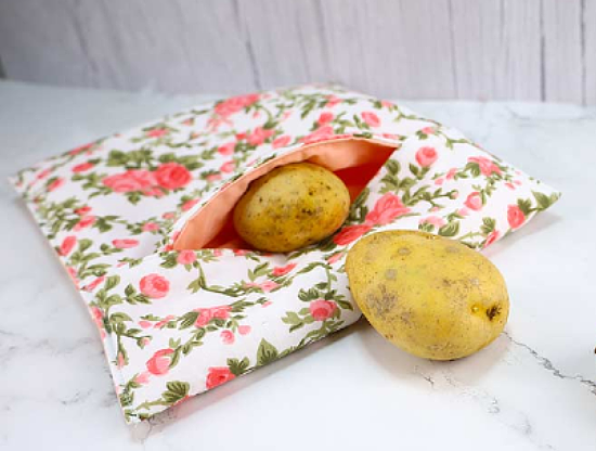 Make Quick Baked Potatoes with a Microwave Potato Bag Quilting