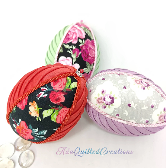 Kimekomi and Folded Fabric Egg Pattern