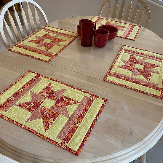Spinning Star Quilted Placemat Pattern