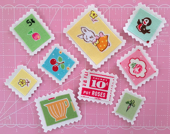 How to Make Pretty Stamps from Bits of Fabric