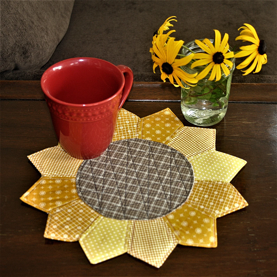 Sunflower Mug Rug Pattern