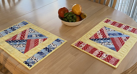 Rainbow Weave Quilted Placemat Pattern