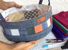 Make a Beautiful Fabric Tray from Old Jeans