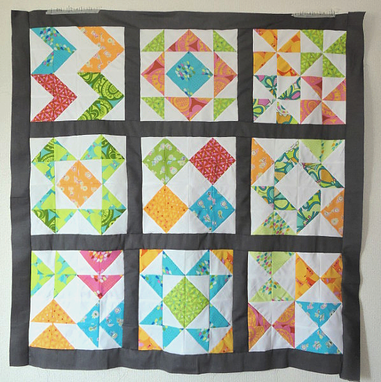 13 Quilt Blocks Made from Half Square Triangles