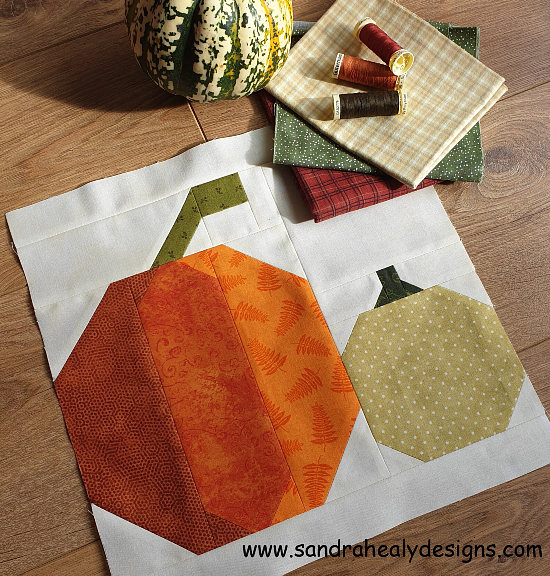 Pumpkins Quilt Block Pattern