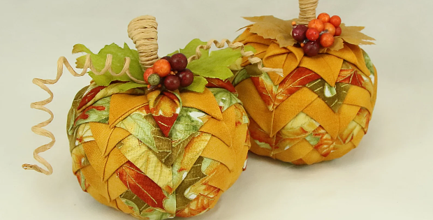 Folded Fabric Pumpkin Pattern