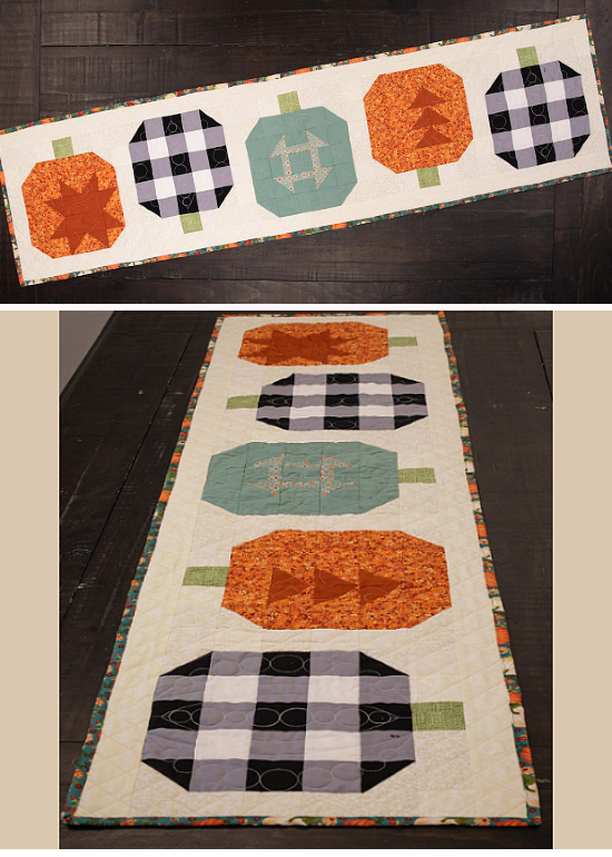 Pumpkin Patchwork Quilted Table Runner Pattern