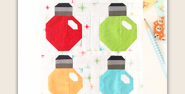 Christmas Lights Quilt Block Pattern