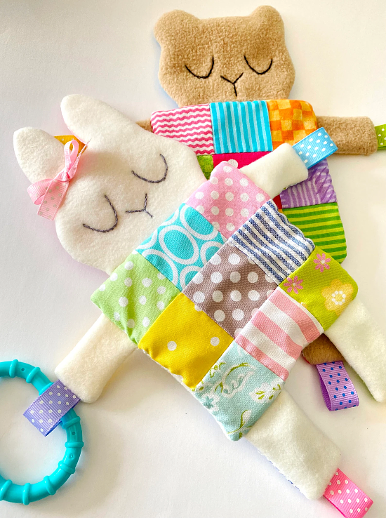 Bear and Bunny Crinkle Baby Softie Toy Pattern