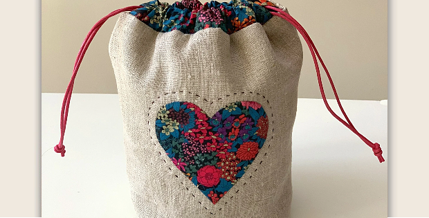 Heart Drawstring Bag Pattern