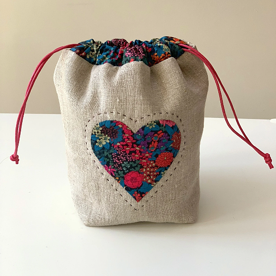 Heart Drawstring Bag Pattern