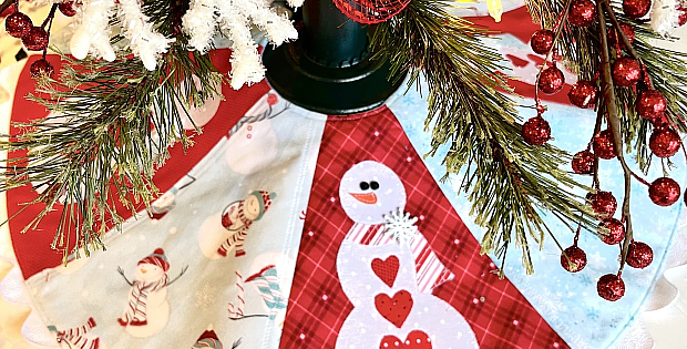 Frosted Holiday Snowman Pencil Tree Skirt Pattern