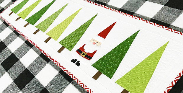 Santa in the Trees Table Runner Pattern