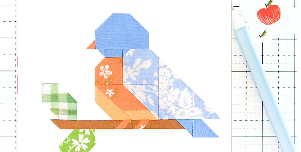 Spring Blue Bird Quilt Block Pattern