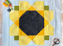 Garden Sunflower Quilt Block Pattern