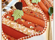 Scrappy Pumpkin Quilted Hot Pad Pattern