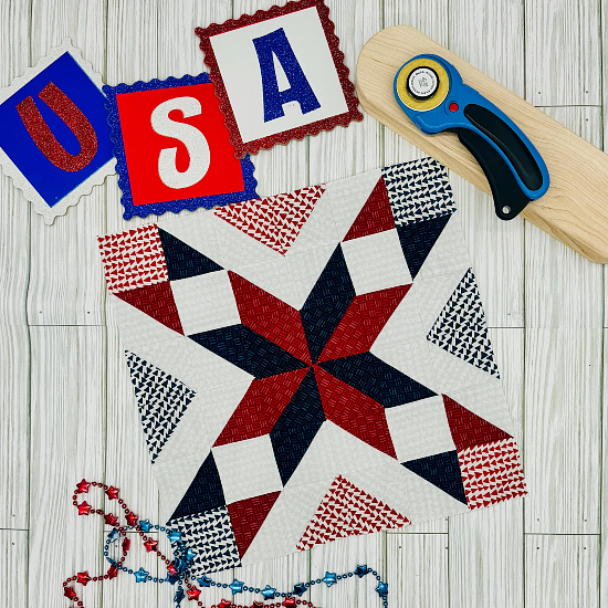 Shining Star Quilt Block Pattern