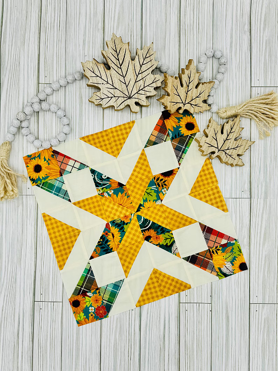Shining Star Quilt Block Pattern