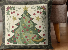 Elegant Christmas Tree Throw Pillow Pattern