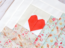 Heart Log Cabin Quilt Block Pattern